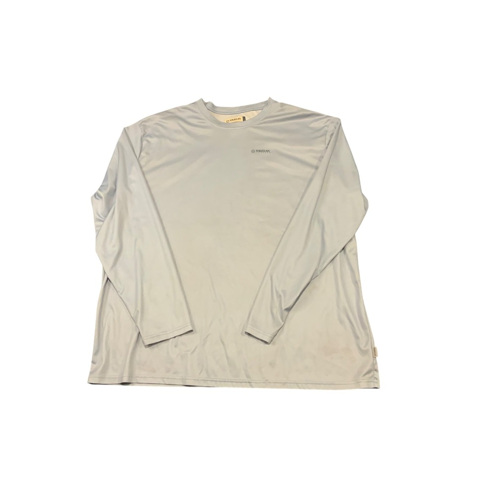 Magellan Outdoors Mens Fish Gear Long Sleeve Graphic Shirt Light Blue 3XL